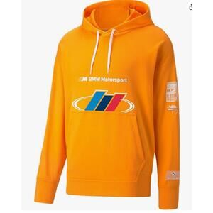 PUMA Men's BMW MMS Street Hoodie Color Vibrant Orange Size M